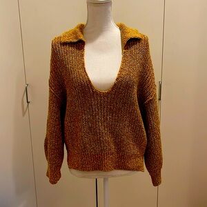 Free People Mustard Knit Sweater